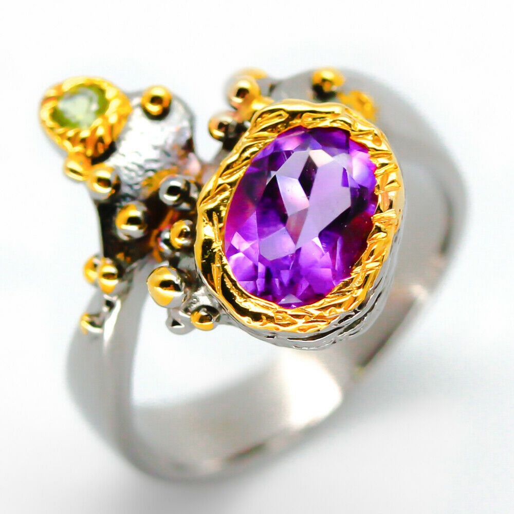 Sterling silver ring with amethyst